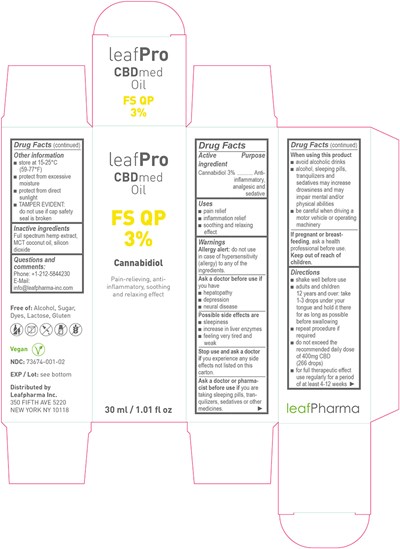 Leafpro Cbdmed Oil Fs Qp 3_30ml_carton (Leafpro Fs 36x36x115 Us)